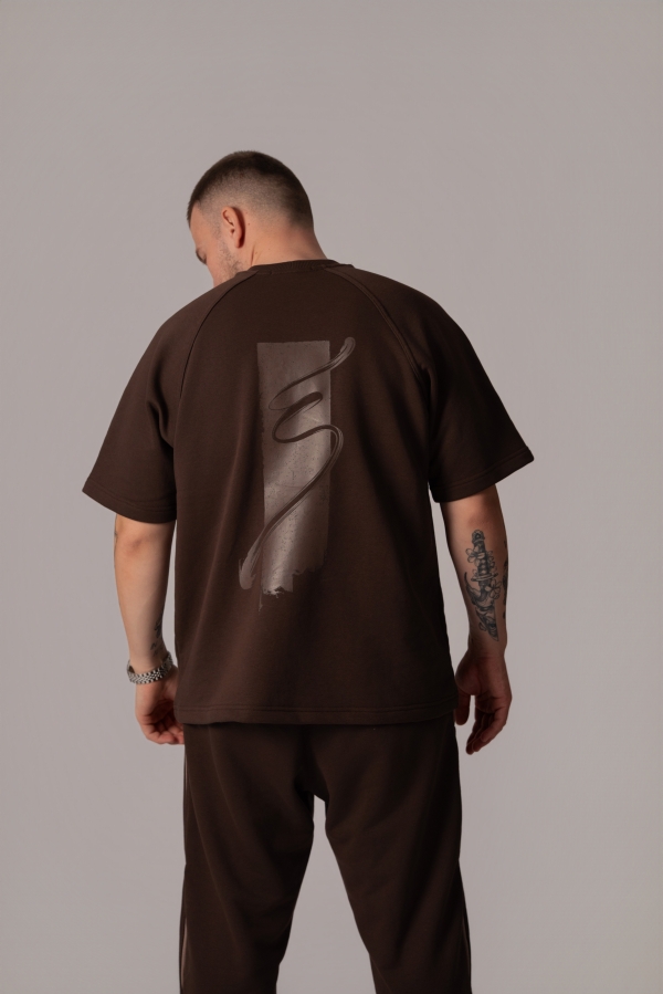 Мъжка Oversize блуза в цвят Cortado c щампа