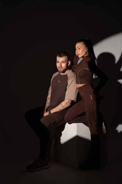 Мъжка  Oversize блуза в цвят Cortado с акценти Moka