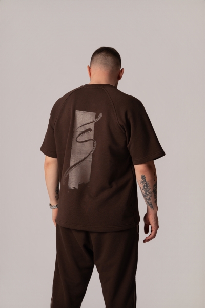 Мъжка Oversize блуза в цвят Cortado c щампа