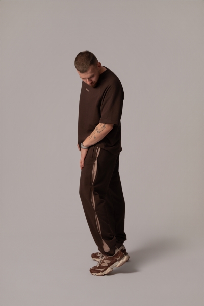 Мъжко Oversize Долнище в цвят Cortado с акценти Moka
