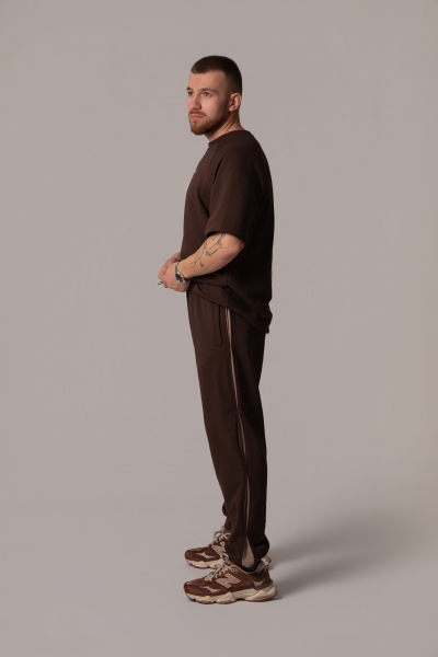 Мъжко Oversize Долнище в цвят Cortado с акценти Moka