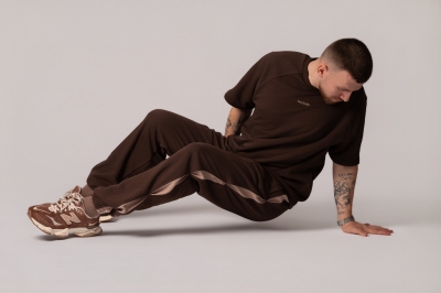 Мъжко Oversize Долнище в цвят Cortado с акценти Moka