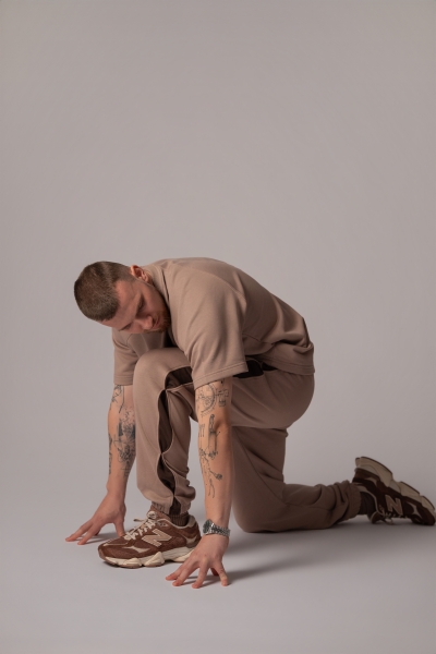 Мъжко Oversize Долнище в цвят Cortado с акценти Moka